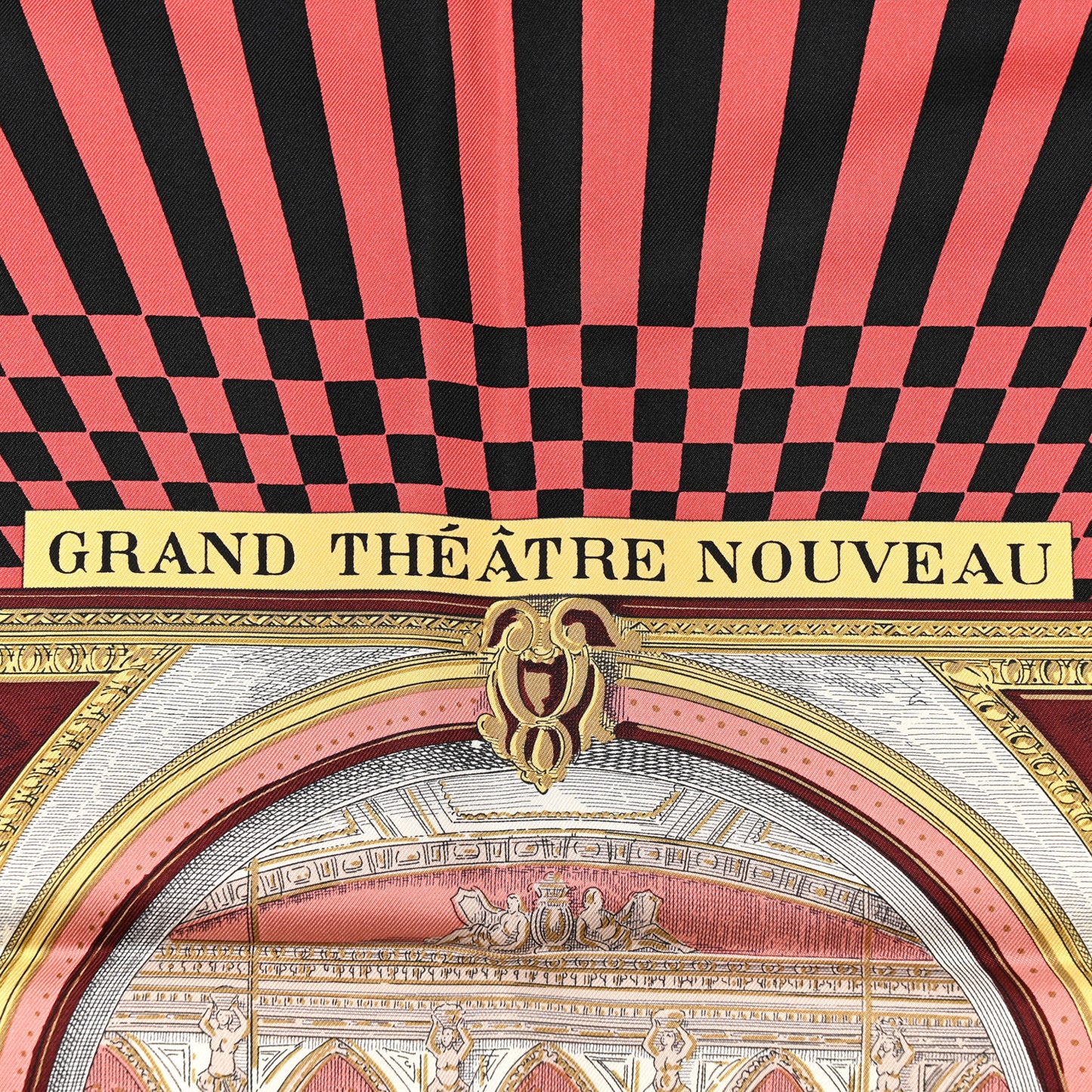Silk Grand Theatre Nouveau Scarf 90 Bleu Vieux Rose Vert