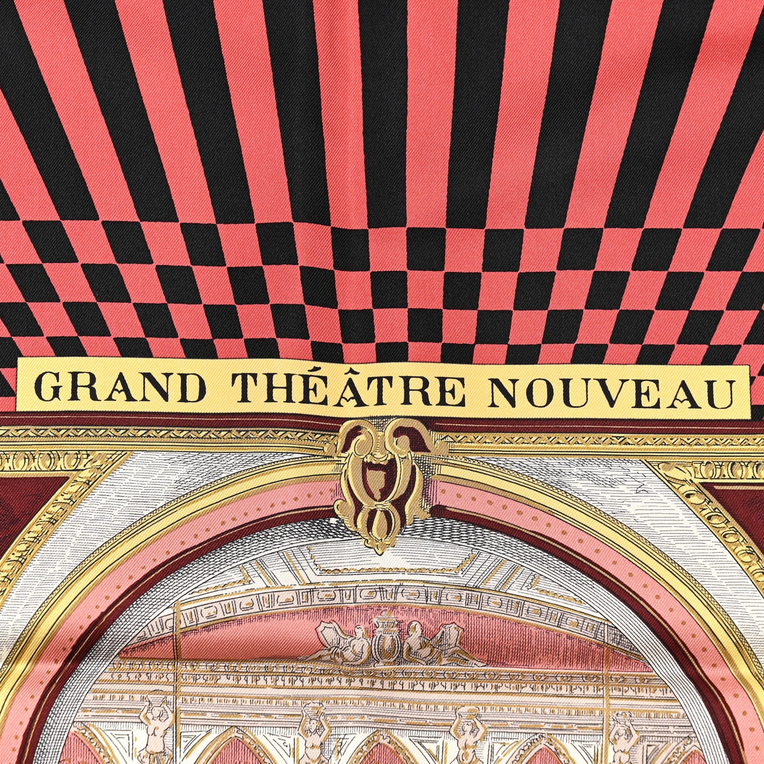 Hermes Silk Grand Theatre Nouveau Scarf 90 Bleu Vieux Rose Vert 3 of 5