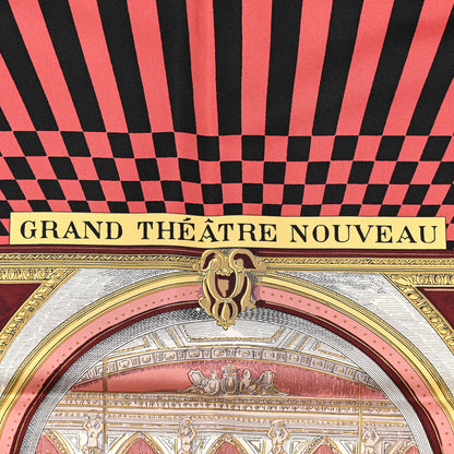 Hermes Silk Grand Theatre Nouveau Scarf 90 Bleu Vieux Rose Vert 3 of 5