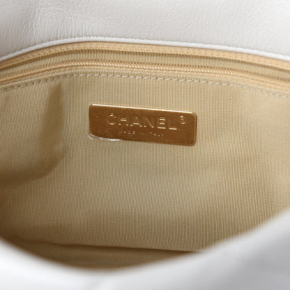 Chanel Goatskin Quilted Medium 19 Flap White 5 of 8