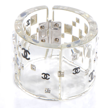 Chanel Resin CC Crystal Large Cuff Clear 5 of 6