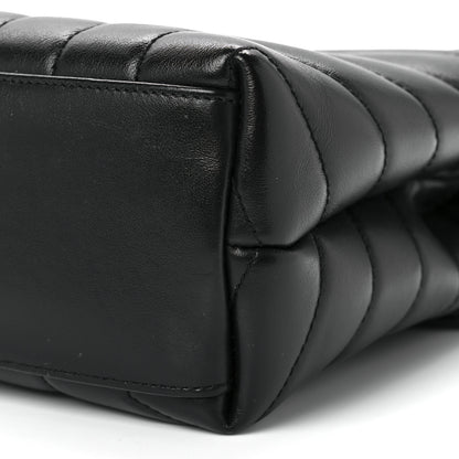 Saint Laurent Calfskin Y Quilted Monogram Monochrome Small Loulou Chain Satchel Black 12 of 15