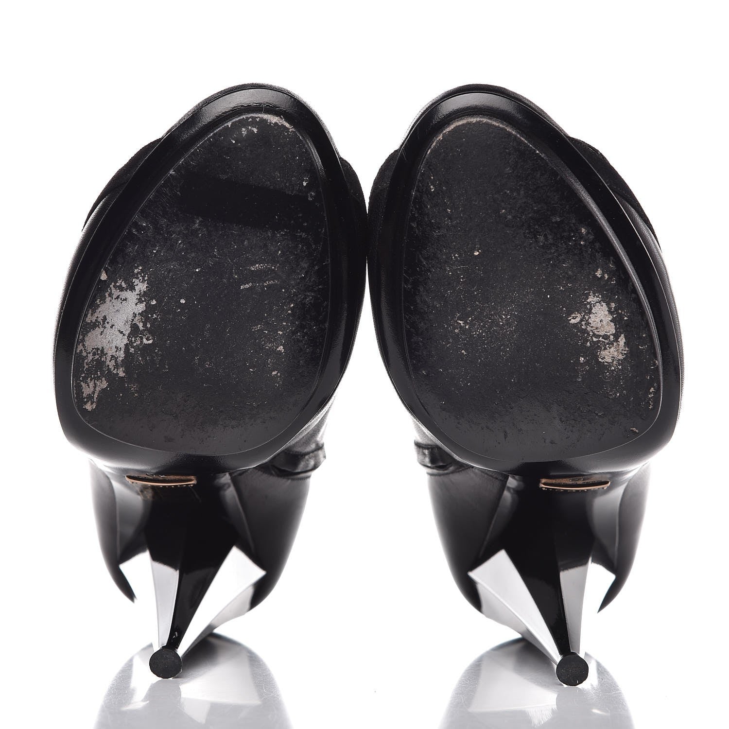 Gucci Nappa Kid Scamosciato Elastic Olimpia Open Toe Booties 40 Black 7 of 11