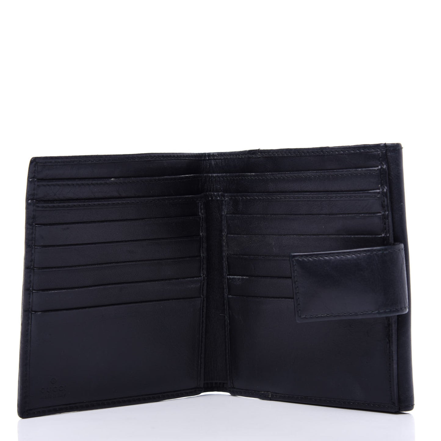 Calfskin Web Compact Wallet Black