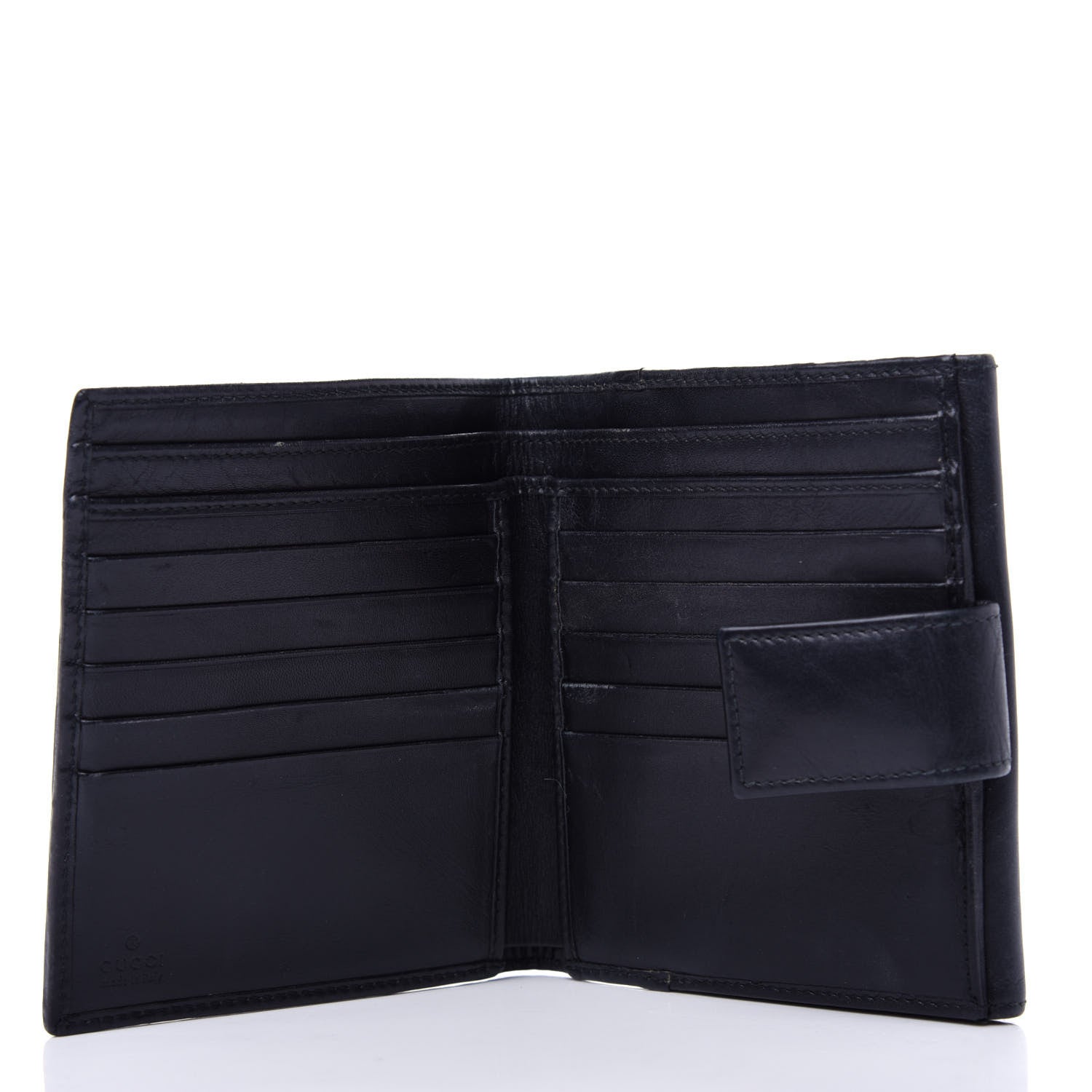 Gucci Calfskin Web Compact Wallet Black 5 of 9