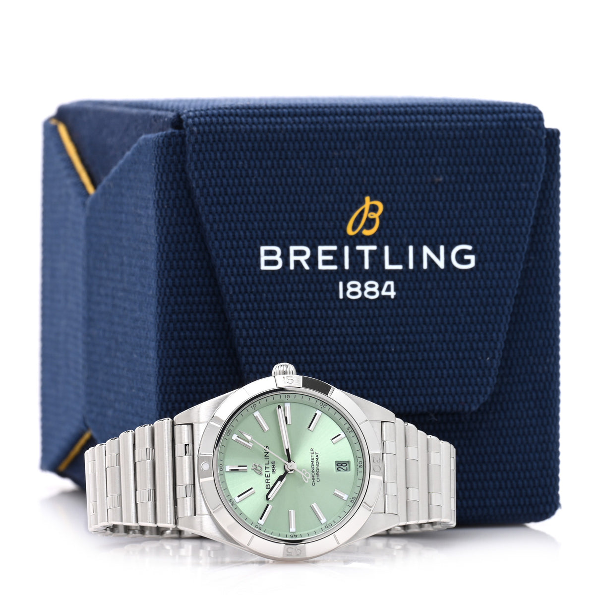 Stainless Steel 36mm Chronomat Automatic Watch Mint Green A10380