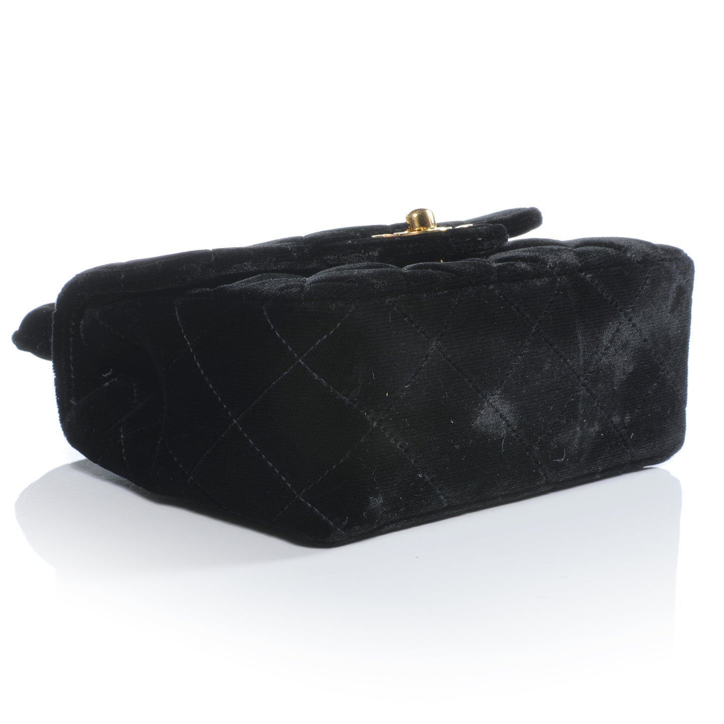 Velvet Micro Mini Kelly Flap Bag Black