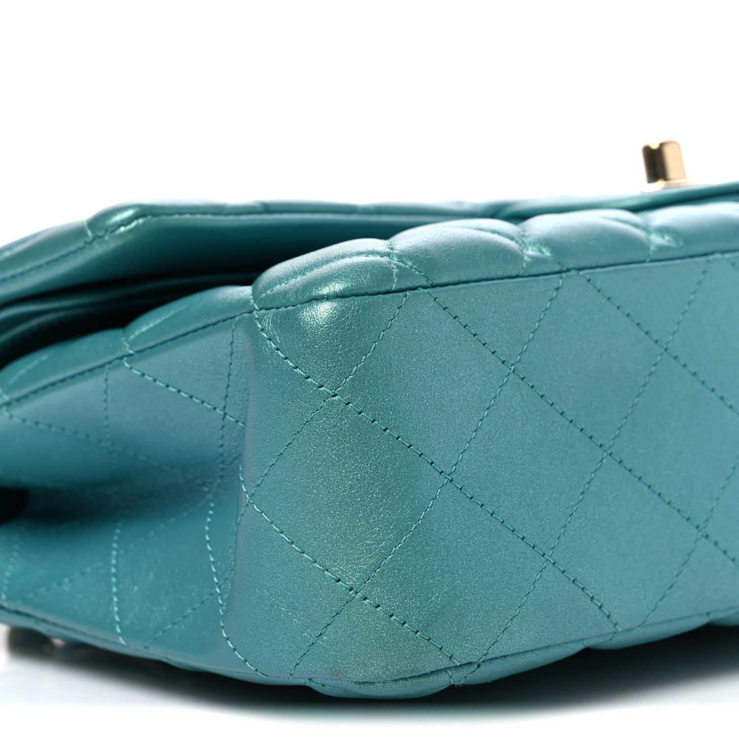 Chanel Iridescent Caviar Quilted Medium Double Flap Green 9 of 10
