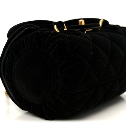 Chanel Velvet Quilted Mini Top Handle Flap Black 11 of 13