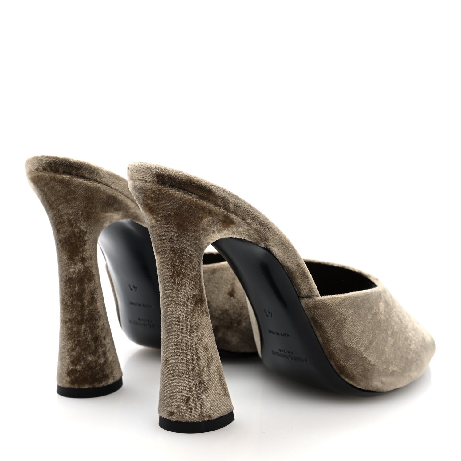 Saint Laurent Velluto Suite 105 Mule Sandals 41 Dove Grey 6 of 9