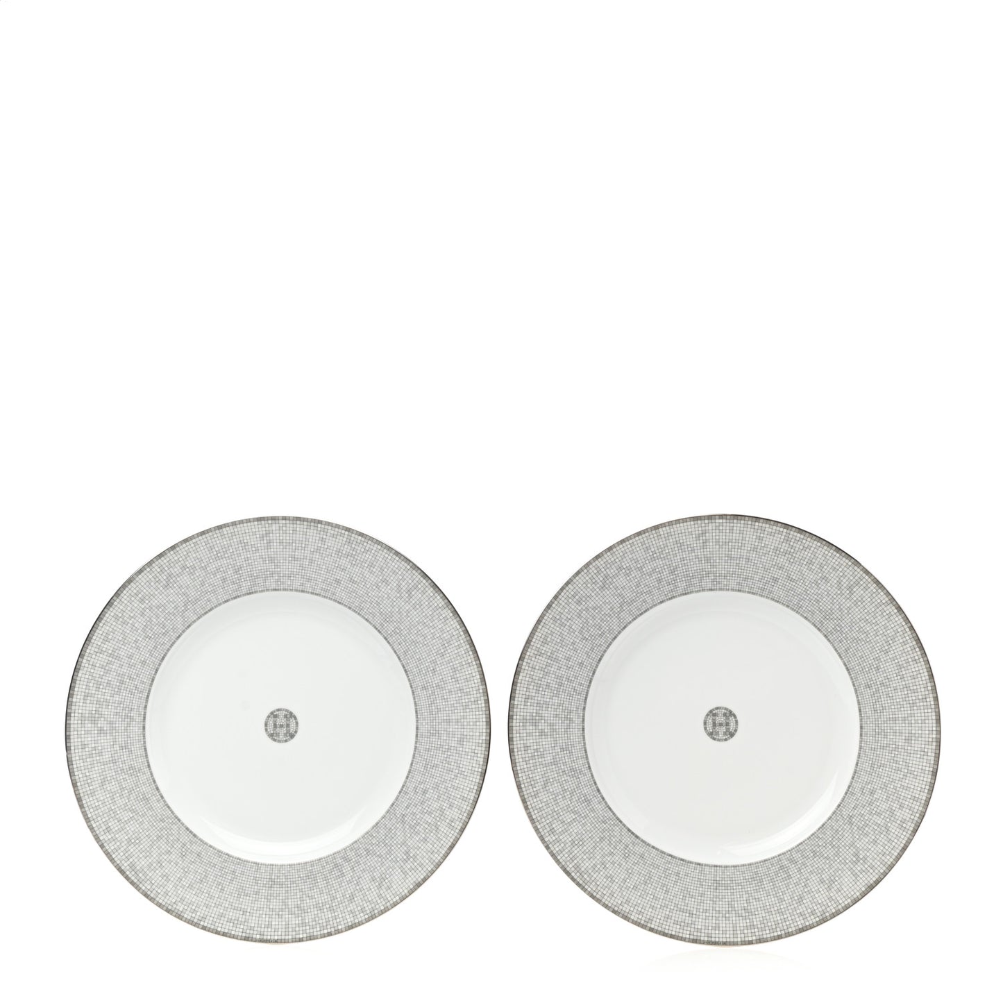 Porcelain Mosaique Au 24 Platine Presentation Plate Set of 2