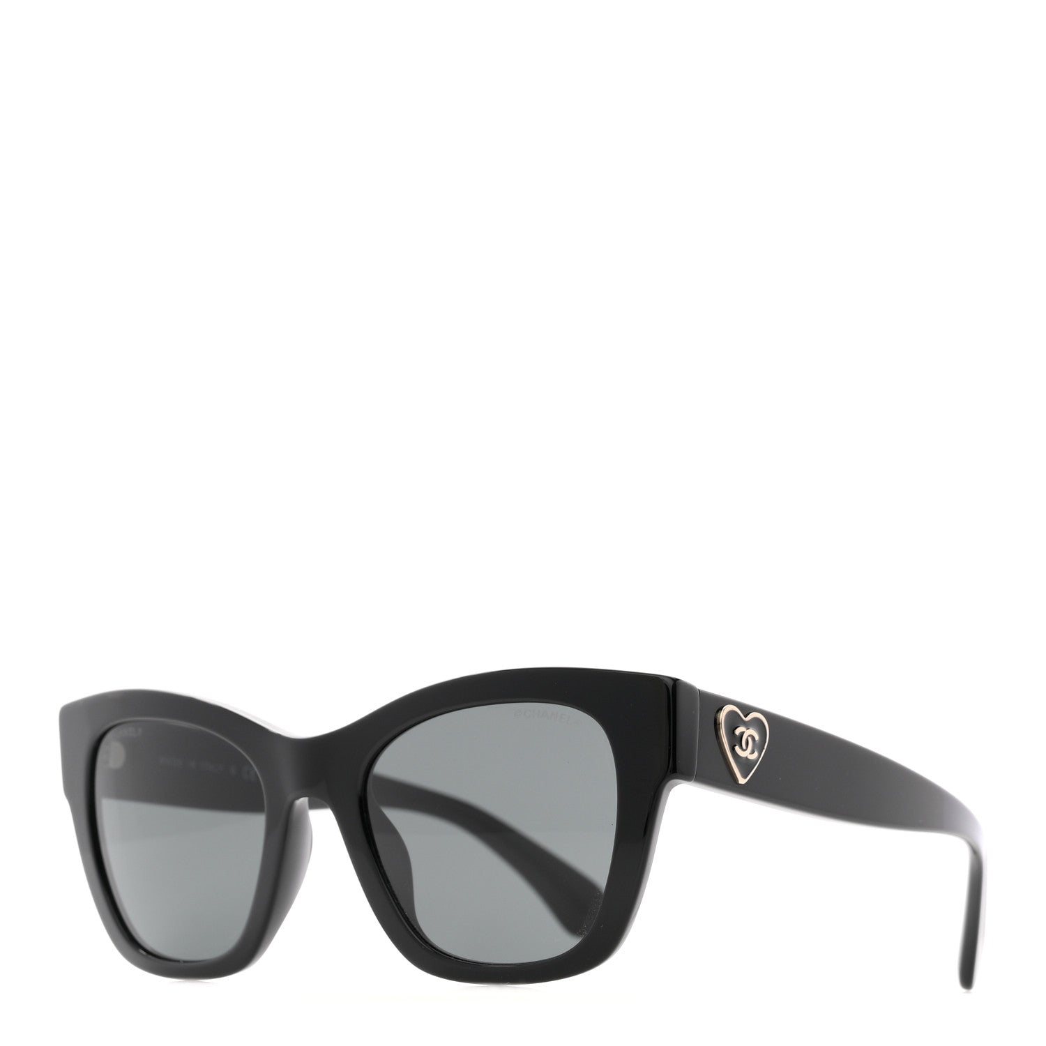 Chanel Acetate Square CC Heart Sunglasses 5478-A Black 1 of 9