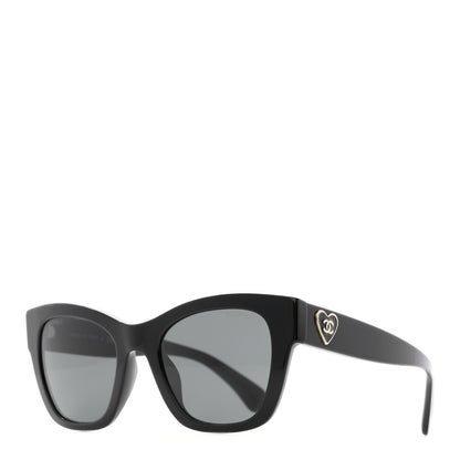 Chanel Acetate Square CC Heart Sunglasses 5478-A Black 1 of 9
