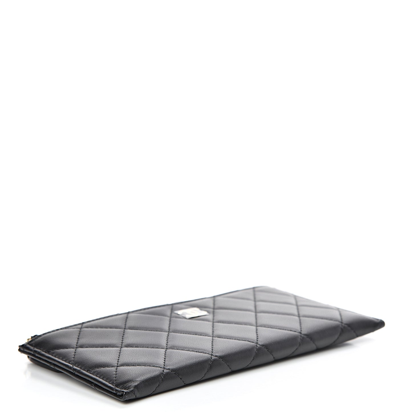 Lambskin Quilted Classic Zip Pouch Black
