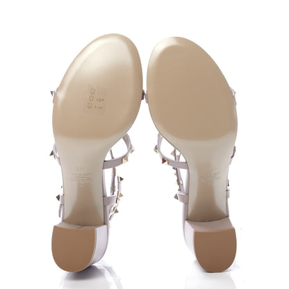 Valentino Garavani Calfskin Rockstud 60mm City Sandals 40.5 Poudre 5 of 8