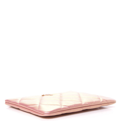 Chanel Iridescent Calfskin Quilted Large 19 Cosmetic Case Pink 4 of 12