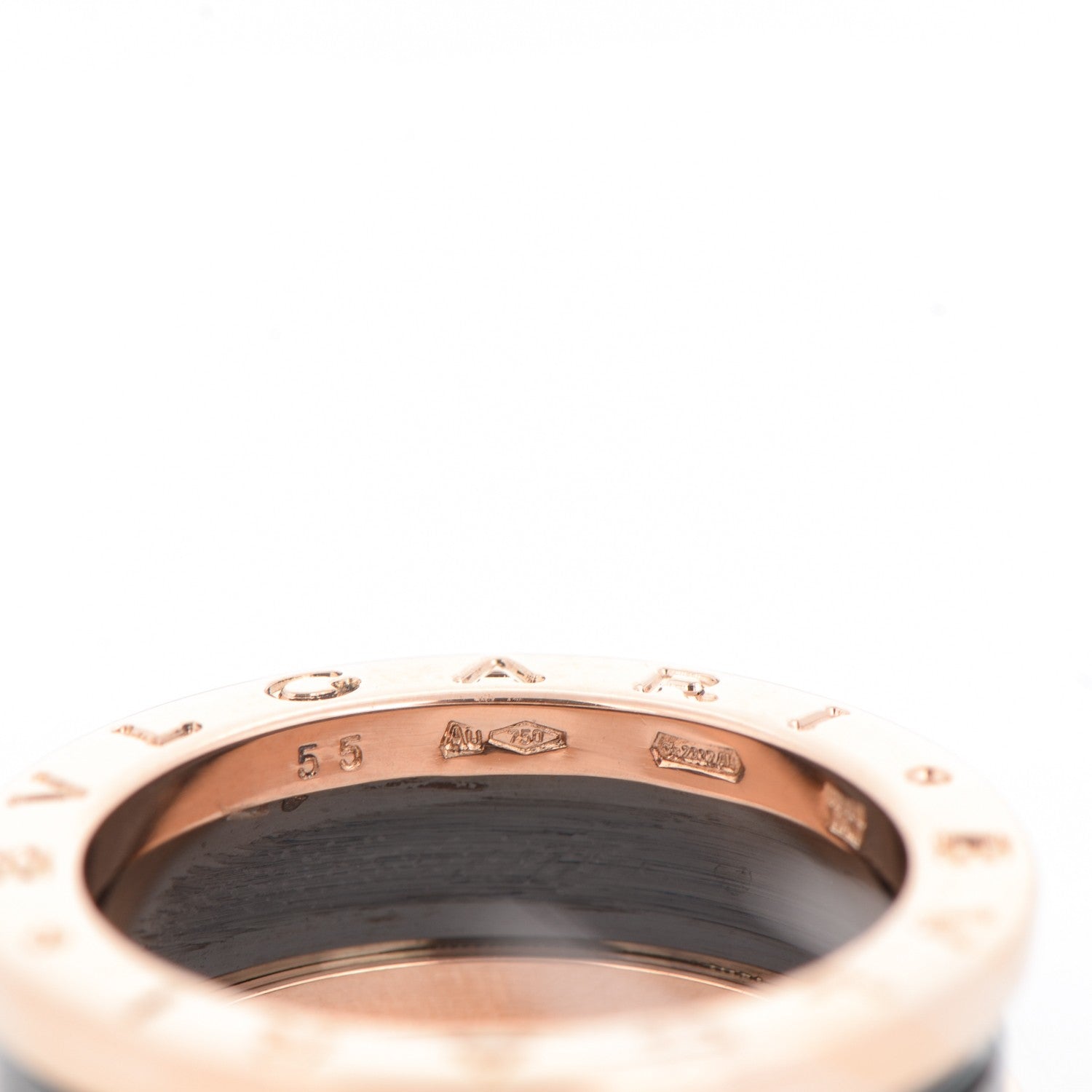 Bulgari 18K Rose Gold B.Zero1 3 Band Ring 55 7 5 of 6