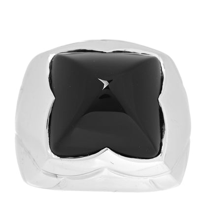 Bulgari 18K White Gold Black Onyx Pyramide Ring 48 4.5 1 of 6