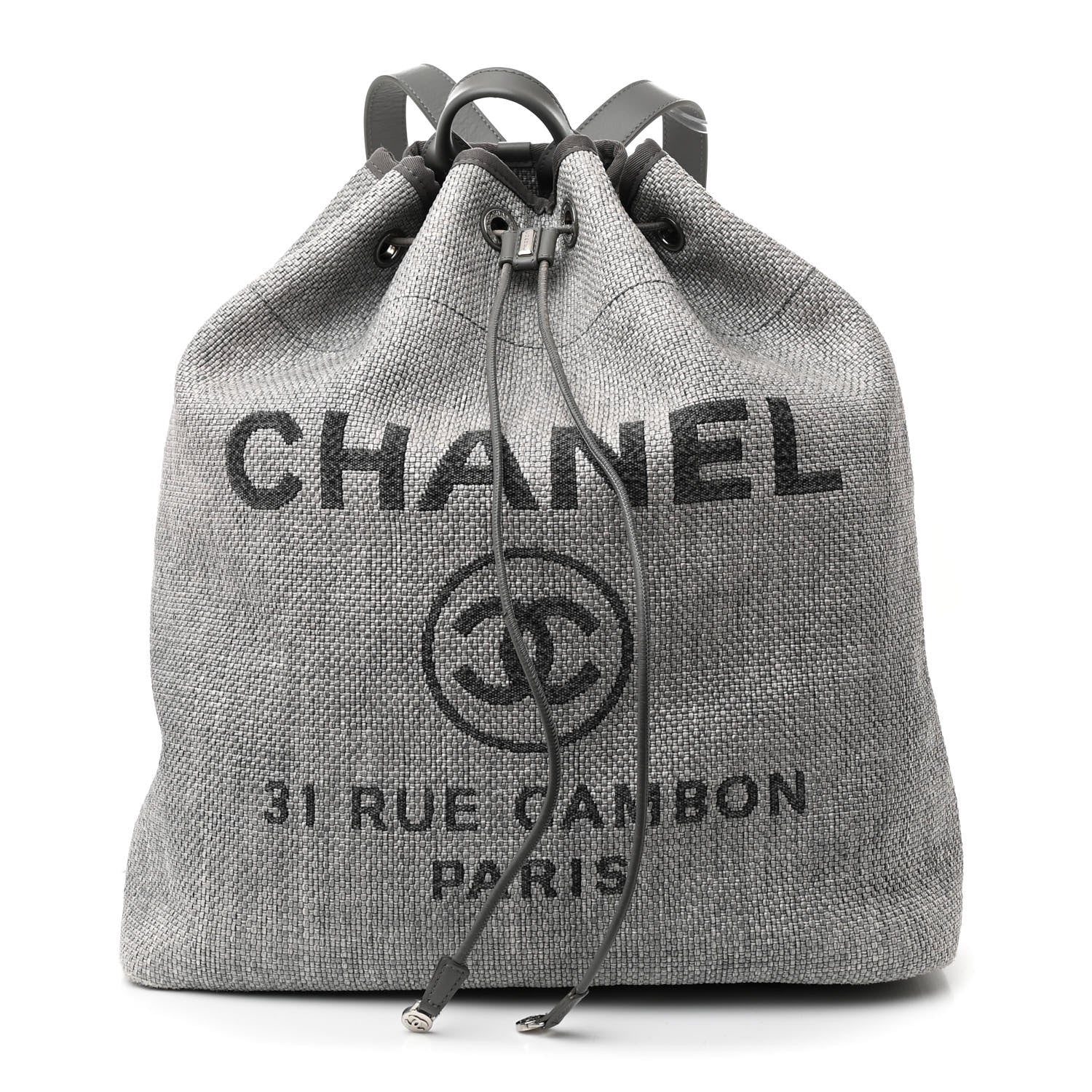 Chanel Canvas Large Deauville Backpack Grey 1 of 14