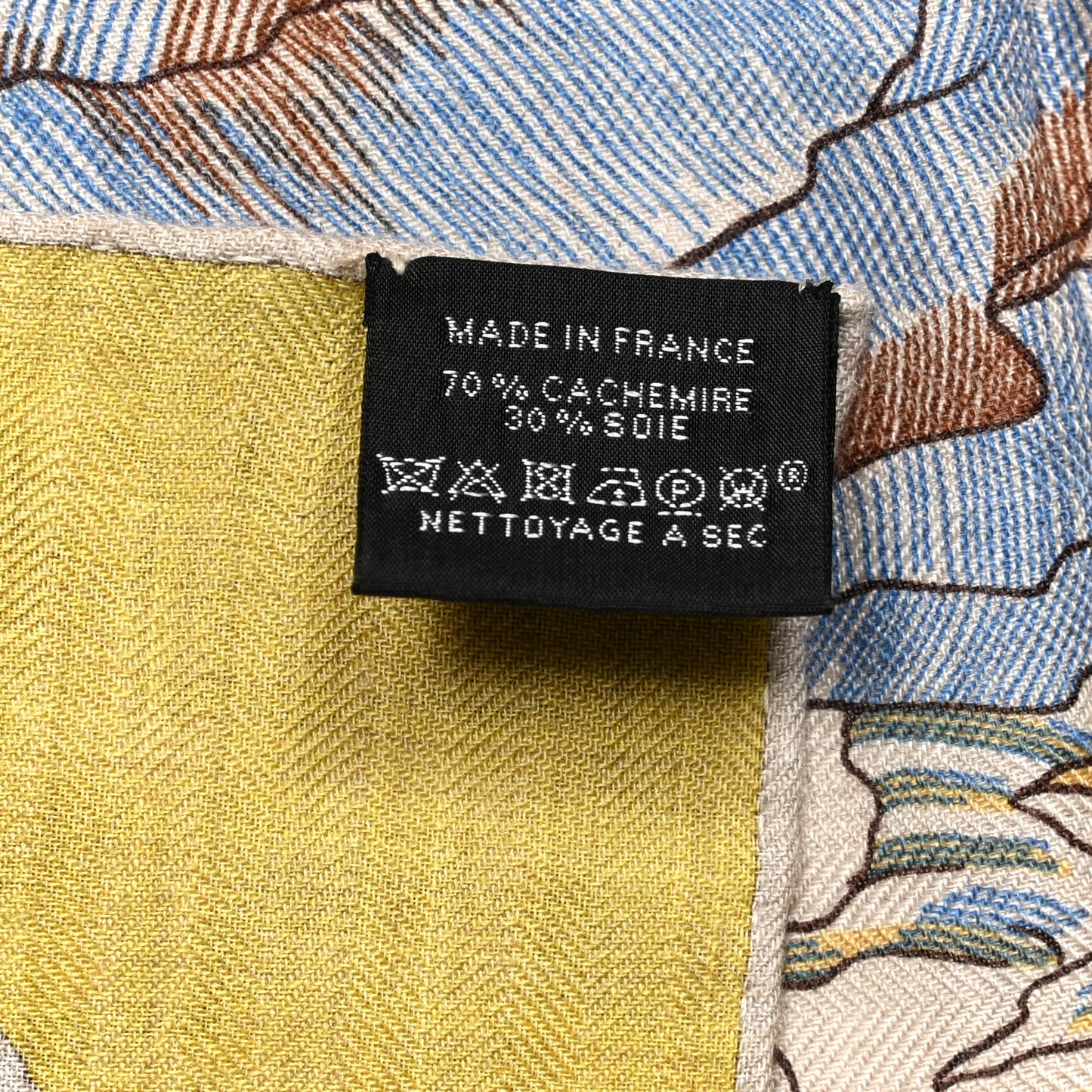 Cashmere Silk Cosmographia Universalis Shawl 140 Naturel Jaune Rose Pale