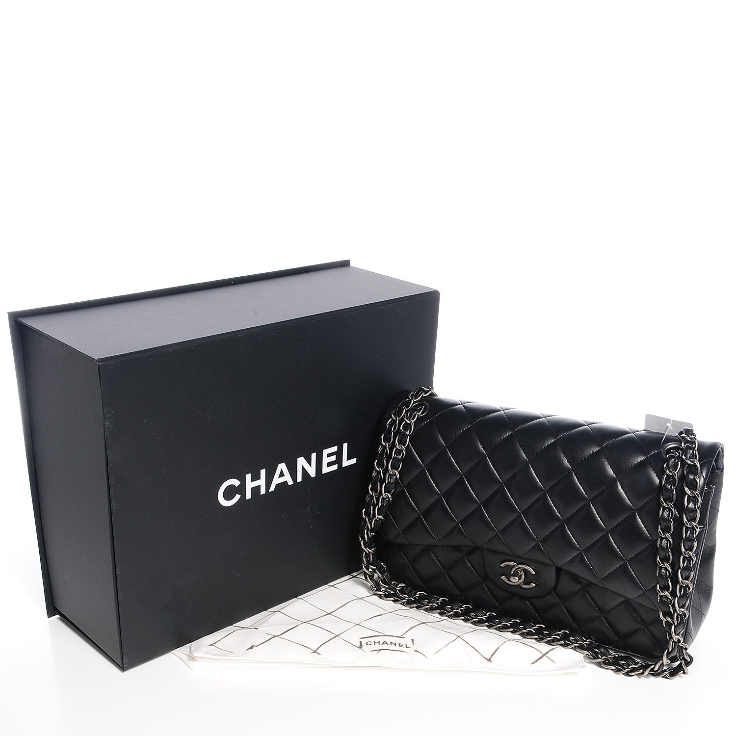 Chanel Lambskin Jumbo Double Flap Black 5 of 9
