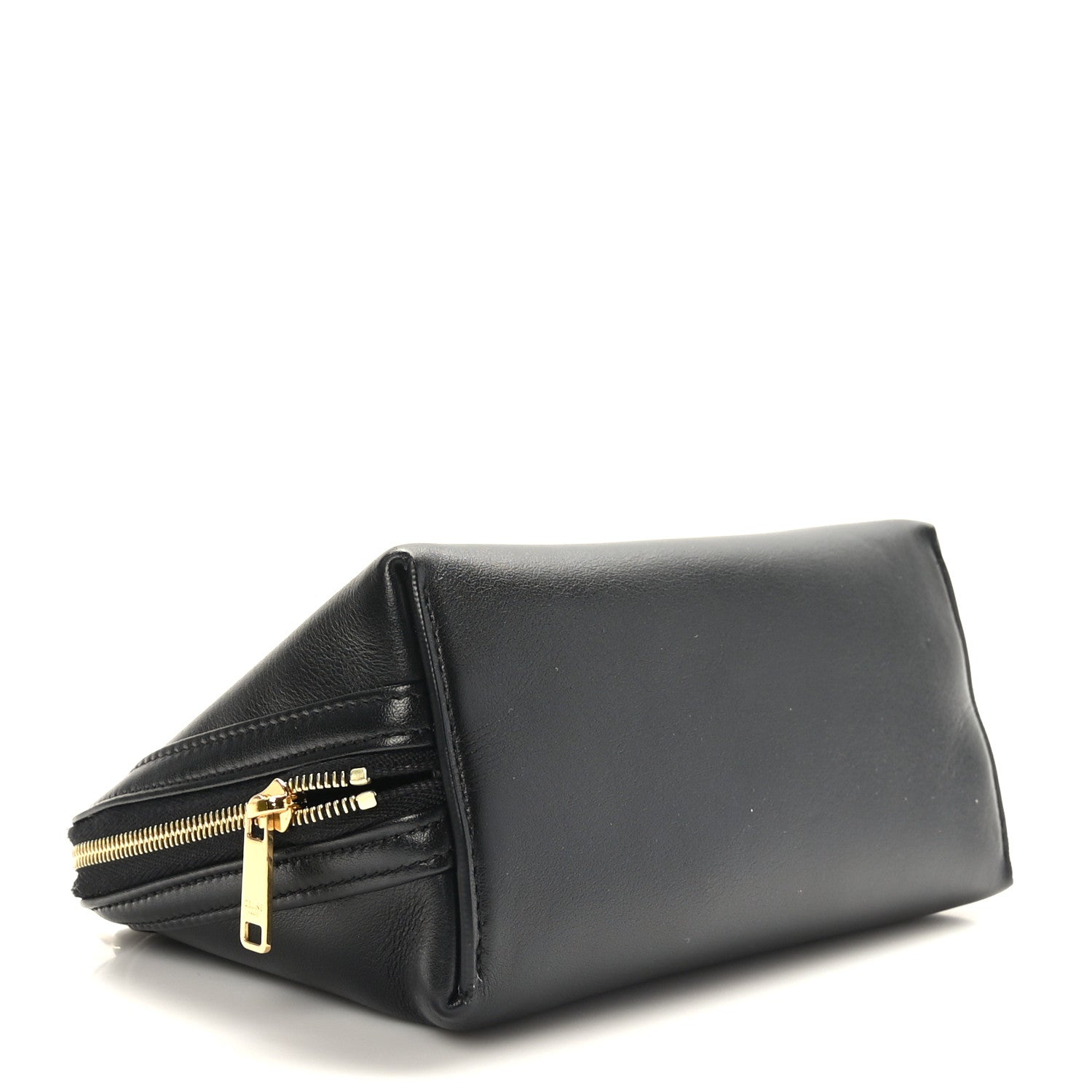 Celine Smooth Calfskin Cuir Triomphe Clutch on Chain Black 4 of 9