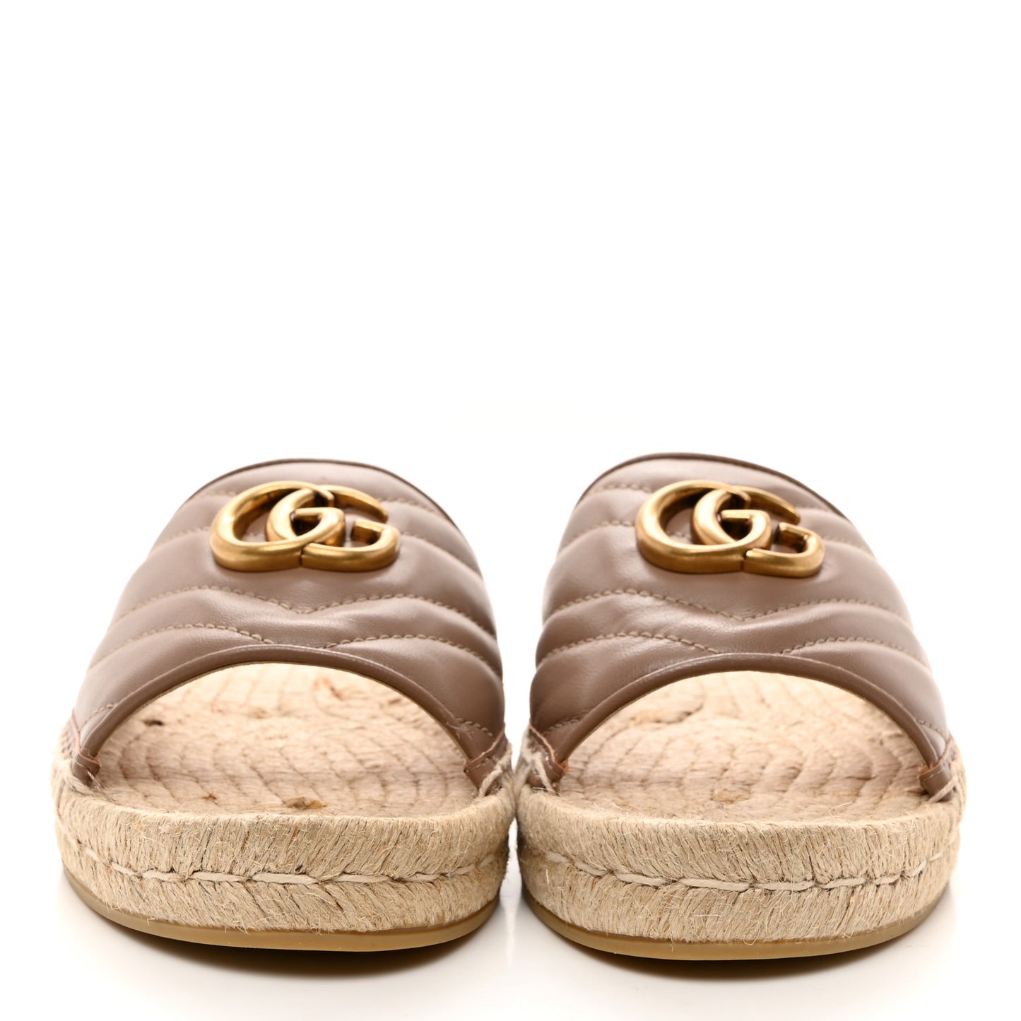Nappa Matelasse GG Marmont Espadrille Slide Sandals 37 Porcelain Rose