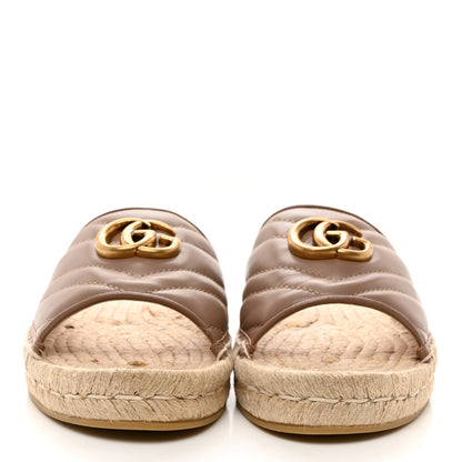 Gucci Nappa Matelasse GG Marmont Espadrille Slide Sandals 37 Porcelain Rose 2 of 11