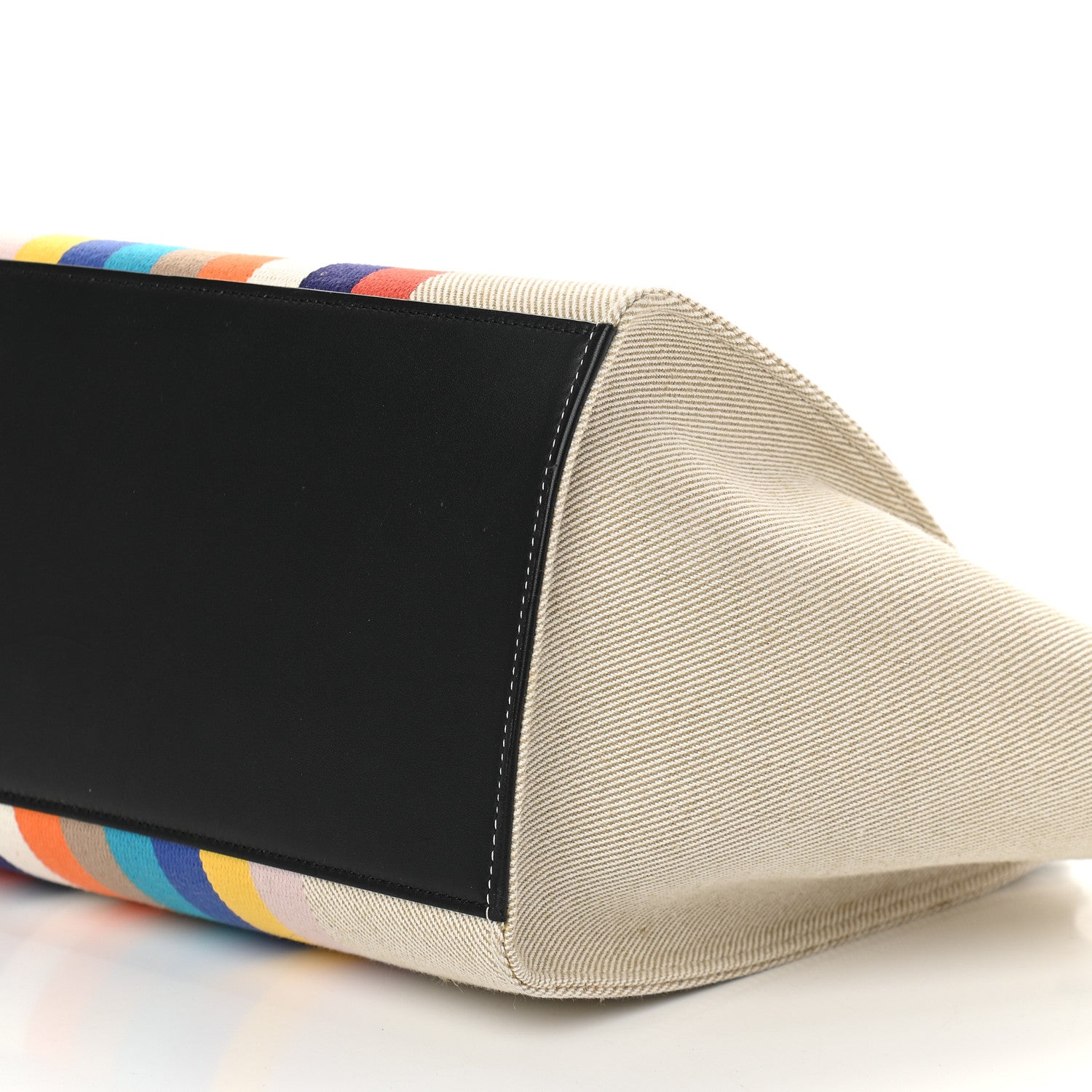 Celine Smooth Calfskin Striped Canvas Small Trapeze Multicolor 8 of 8