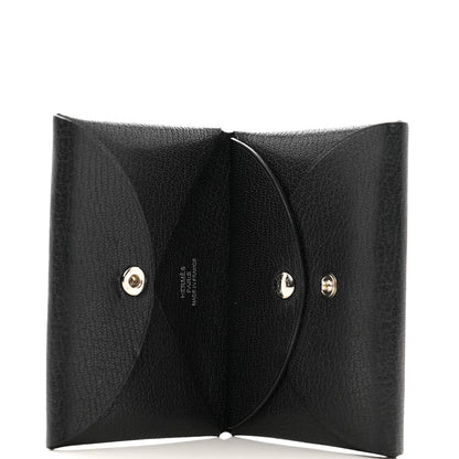 Hermes Chevre Mysore Calvi Duo Card Case Black 5 of 8