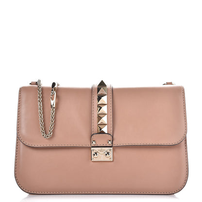Valentino Garavani Vitello Large Glam Lock Rockstud Flap Poudre 1 of 8