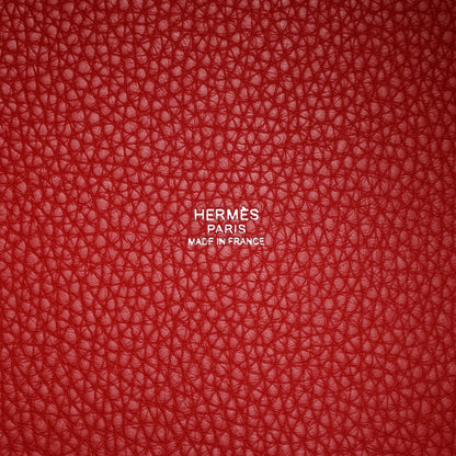 Hermes Taurillon Clemence Picotin Lock 22 MM Rouge Casaque 6 of 11