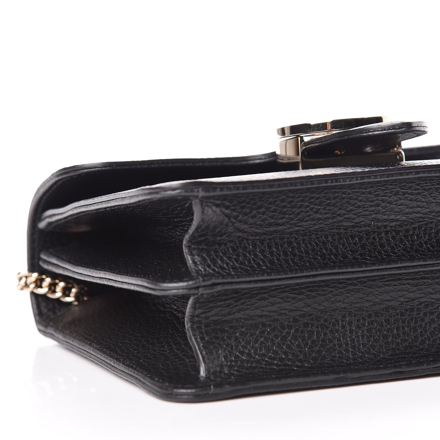 Dollar Calfskin Small Interlocking G Shoulder Bag Black