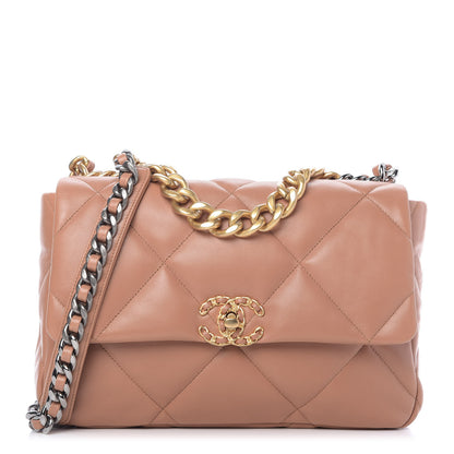 Chanel Lambskin Quilted Large 19 Flap Brown 1 of 10