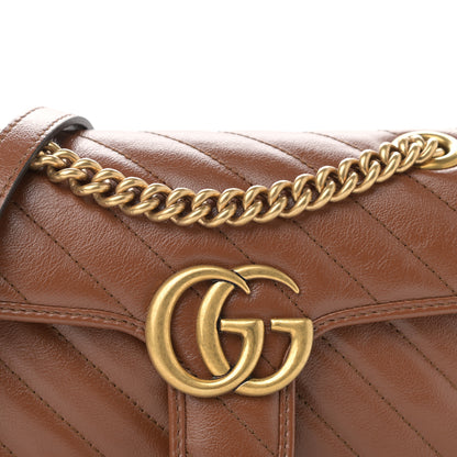 Gucci Azalea Calfskin Matelasse Diagonal Mini GG Marmont Shoulder Bag Cuir 8 of 12