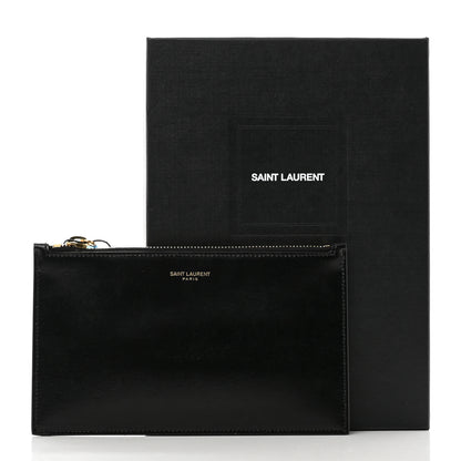 Saint Laurent Smooth Calfskin Zip Pouch Black 8 of 8