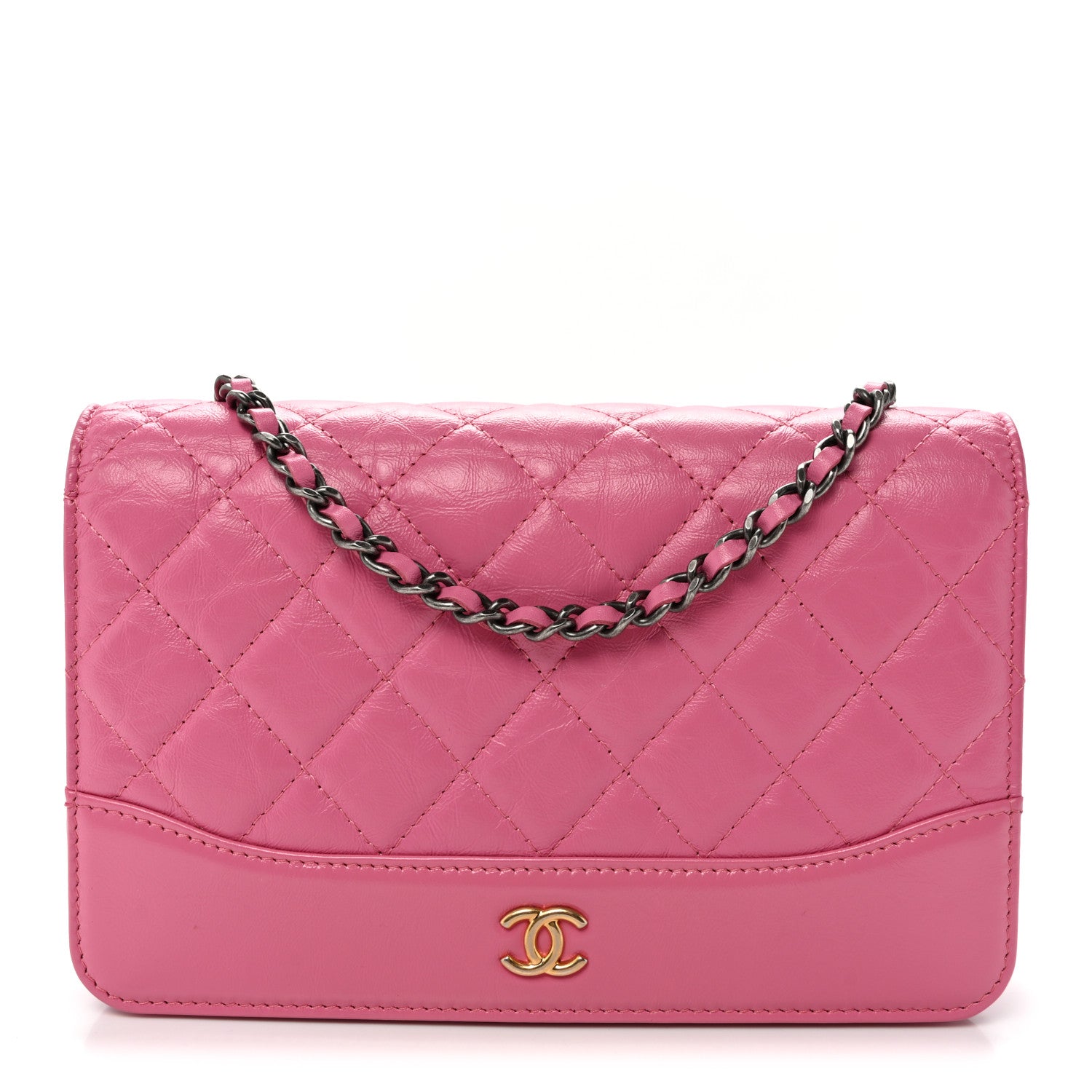 Chanel Aged Calfskin Quilted Gabrielle Wallet On Chain WOC Pink 1 of 11
