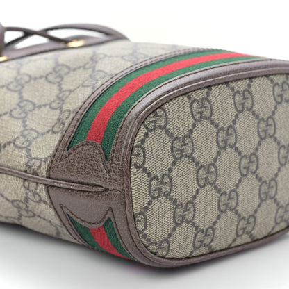 Gucci GG Supreme Monogram Web Mini Ophidia Bucket Bag Brown 8 of 9