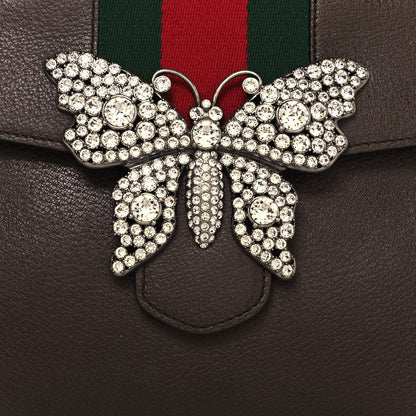 Gucci Textured Calfskin Web Crystal Butterfly Stripe Medium Totem Top Handle Bag New Acero 9 of 13
