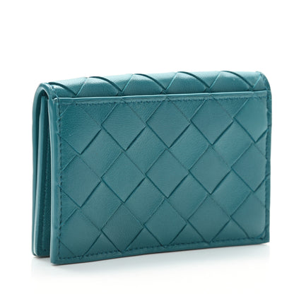 Bottega Veneta Nappa Intrecciato Card Holder Aqua 3 of 7
