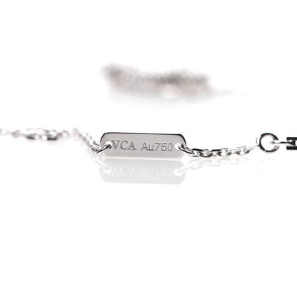 Van Cleef & Arpels 18K White Gold Mother of Pearl Vintage Alhambra Pendant Necklace 4 of 6