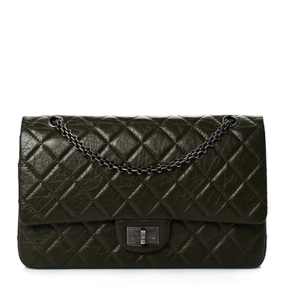Chanel Aged Calfskin Quilted 2.55 Reissue 227 Flap Dark Green 1 of 10