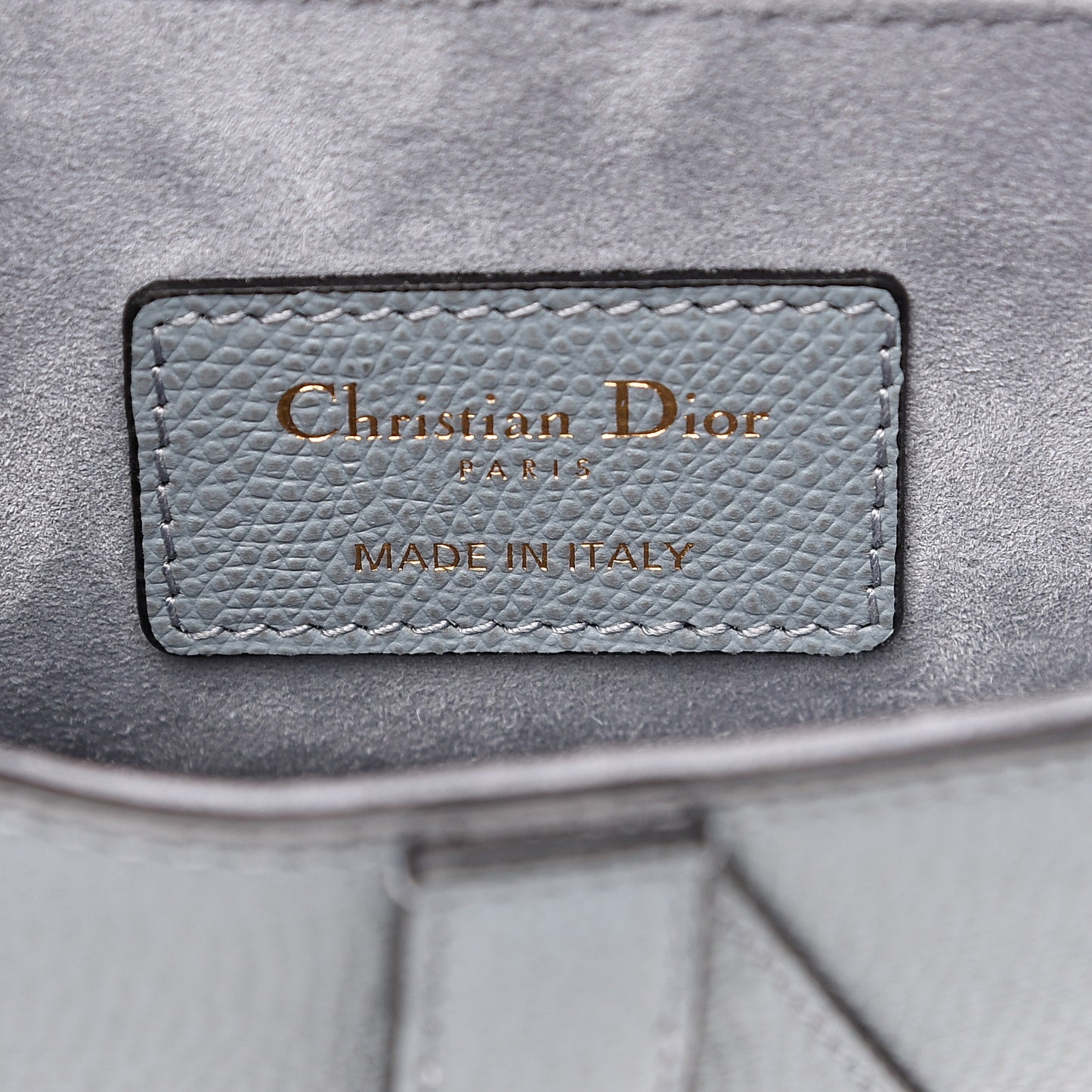 Grained Calfskin Mini Saddle Bag Sky Blue