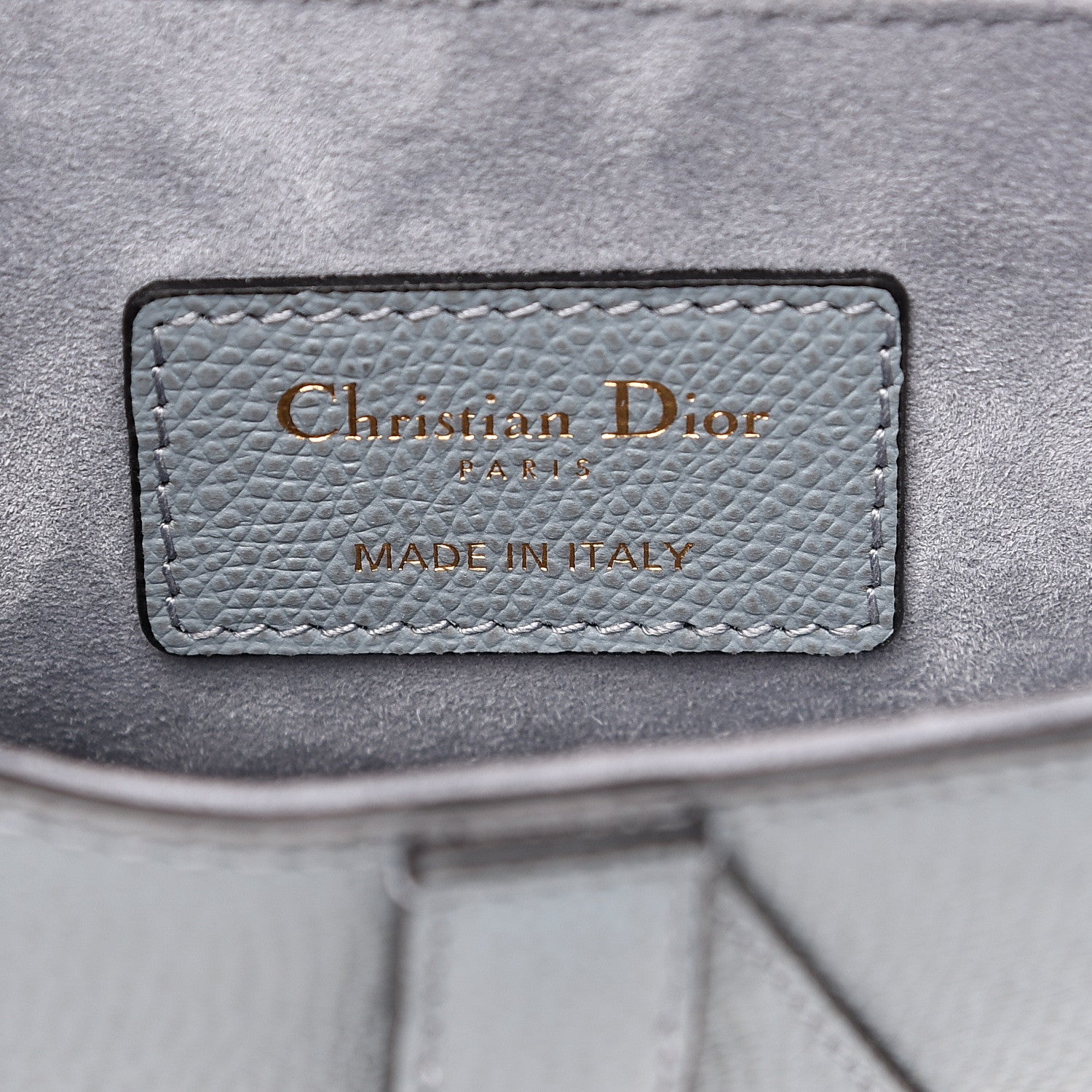 Christian Dior Grained Calfskin Mini Saddle Bag Sky Blue 5 of 8