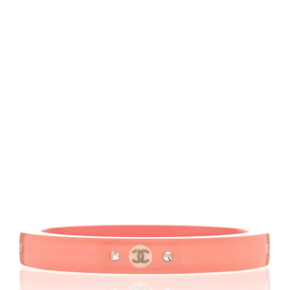 Chanel Resin Crystal CC Bangle Pink 3 of 4