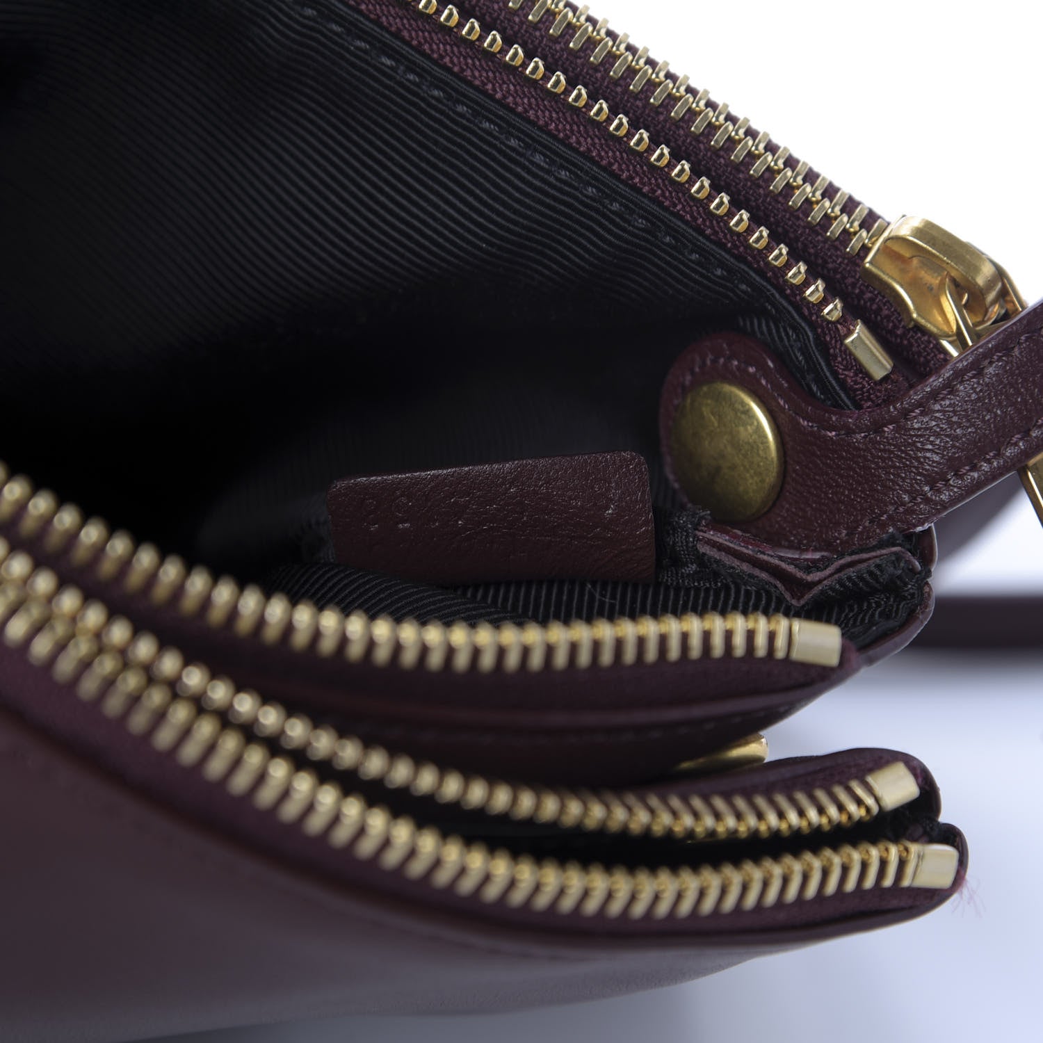 Celine Smooth Lambskin Small Trio Crossbody Bag Burgundy 10 of 10