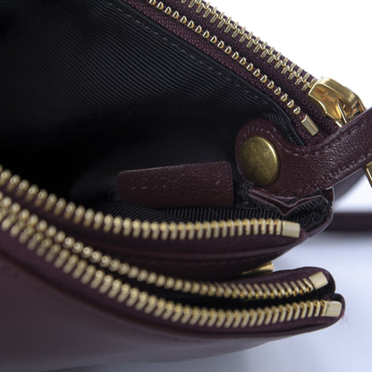 Celine Smooth Lambskin Small Trio Crossbody Bag Burgundy 10 of 10