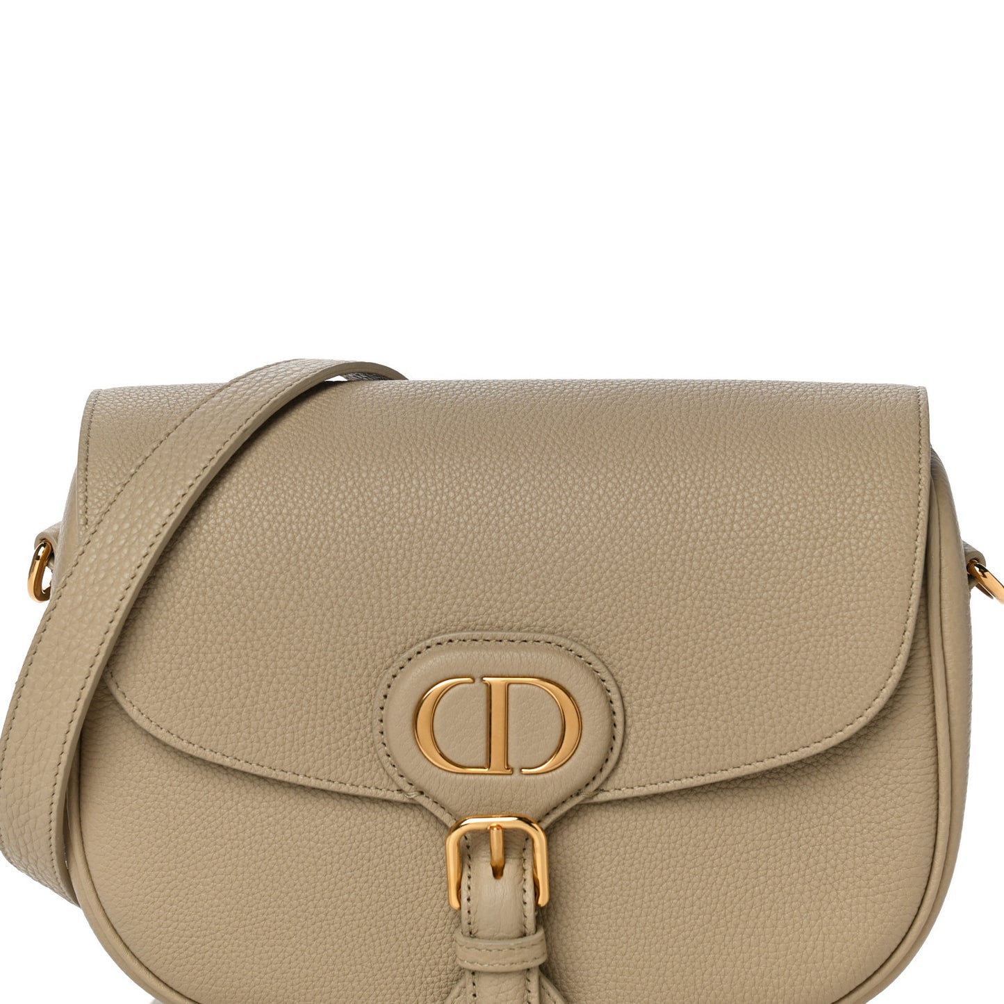 Grained Calfskin Medium Bobby Flap Beige