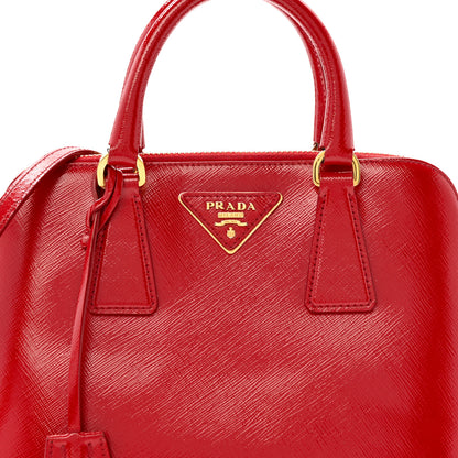 Prada Saffiano Vernice Small Promenade Tote Rosso 8 of 15