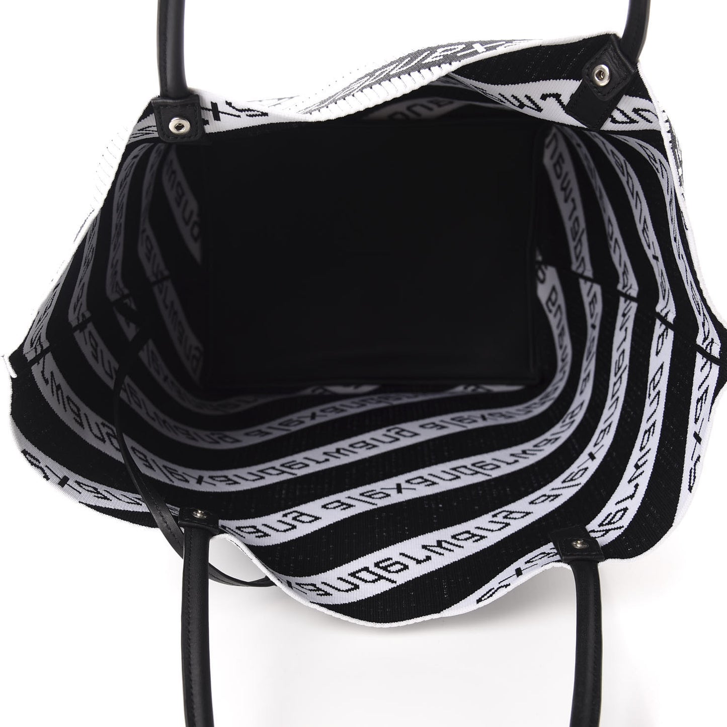 Knit Jacquard Diagonal Logo Roxy Tote White Black